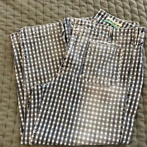 Anthropologie skipper plaid wide leg 16w jeans